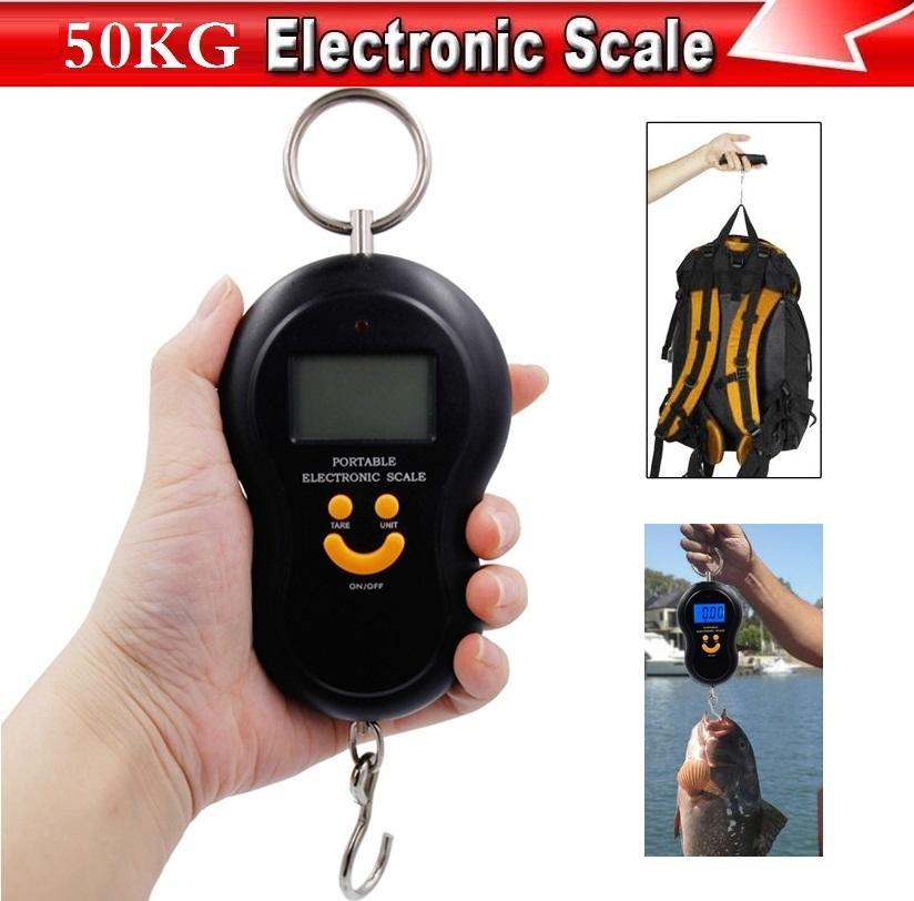 50Kg/10g Electronic Digital Display Hanging Scale USB Charging Portable Fish  Hook Scale Balance Luggage Suitcase