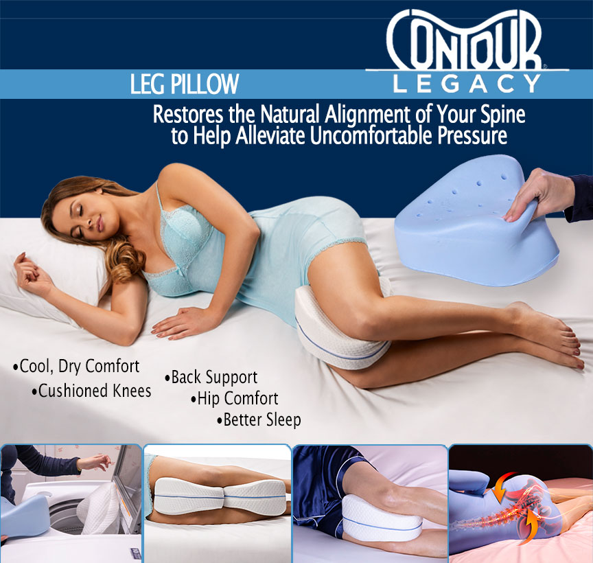 CUSHY FORM - THE SLEEP YOU DESERVE - Cushy Form - Memory Foam Knee Pillow  for Sciatic Nerve Pain Relief - Best for Pregnancy, Leg, Knee, Back & Spine  Alignment - Leg Wedge Pillow