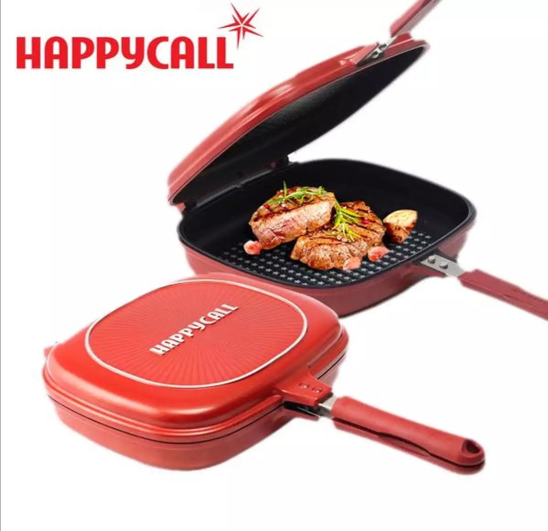 28cm Happycall Double Sided Frying Pan Non Stick Griddle Pressure Smoke  Grill