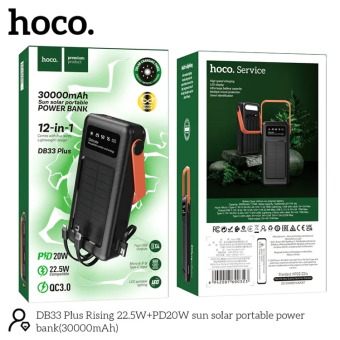 HOCO DB33 Plus Rising 22.5W+PD20W Sun Solar Portable Power Bank(30000mAh)