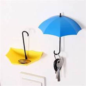 6Pcs Umbrella Shape Hanger Wall Hook Key Holder For Home Kitchen Room Bathroom Wall Mount Key Holder Home Decor